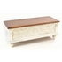 Mango Wood Carved Distressed White 3 Drawer Side Table