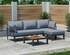 Lisbon Aluminium Corner Sofa, Chair, Bench & Rising Table Dining Set | Dark Grey