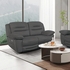DOVER 2 + 2 Seater Manual Recliner Sofa Set in Grey Faux Suede