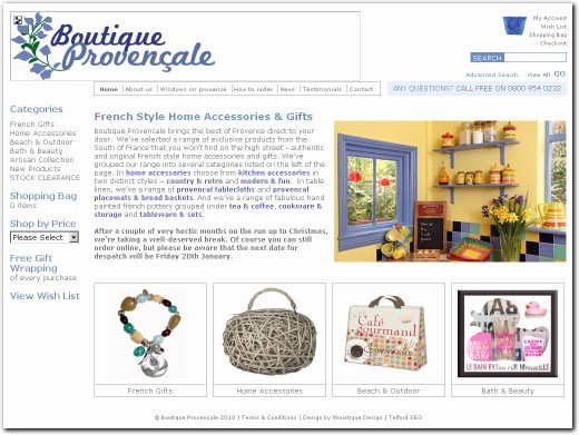 http://www.boutiqueprovencale.co.uk website