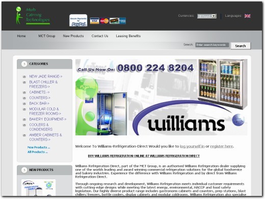 http://www.williams-refrigeration-direct.co.uk/ website