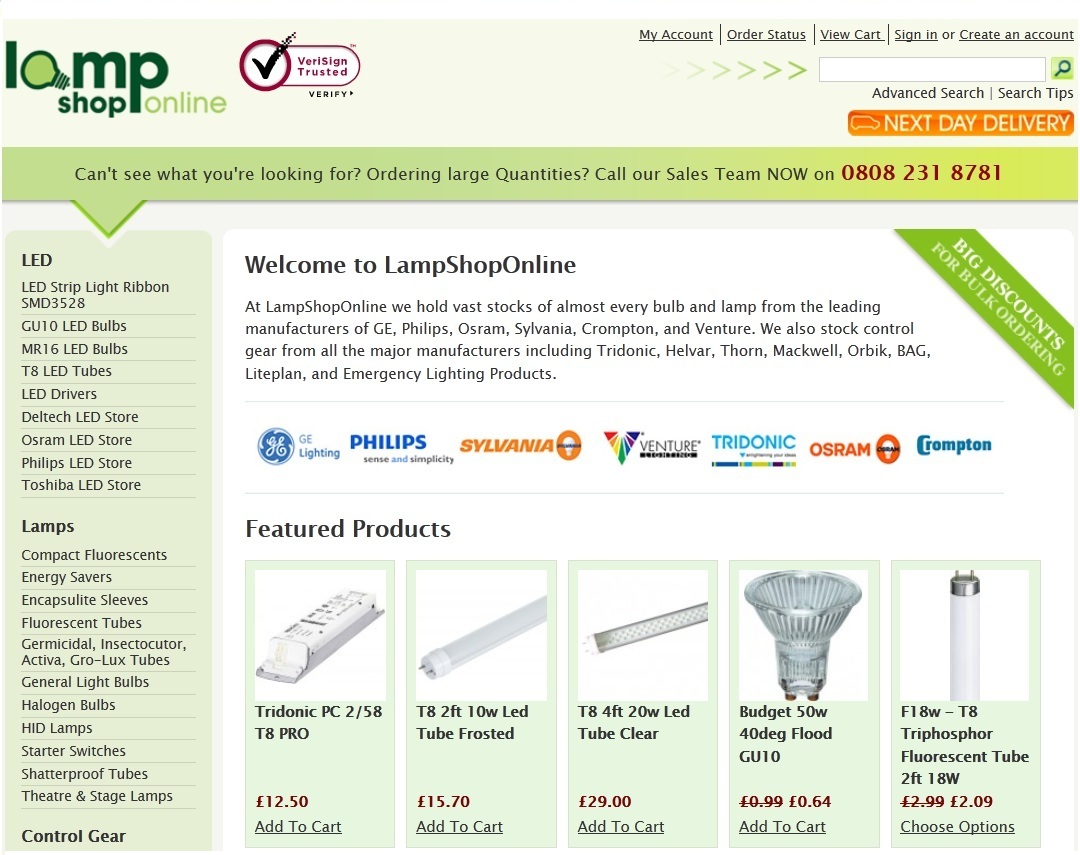 LampShopOnline Ltd Homepage