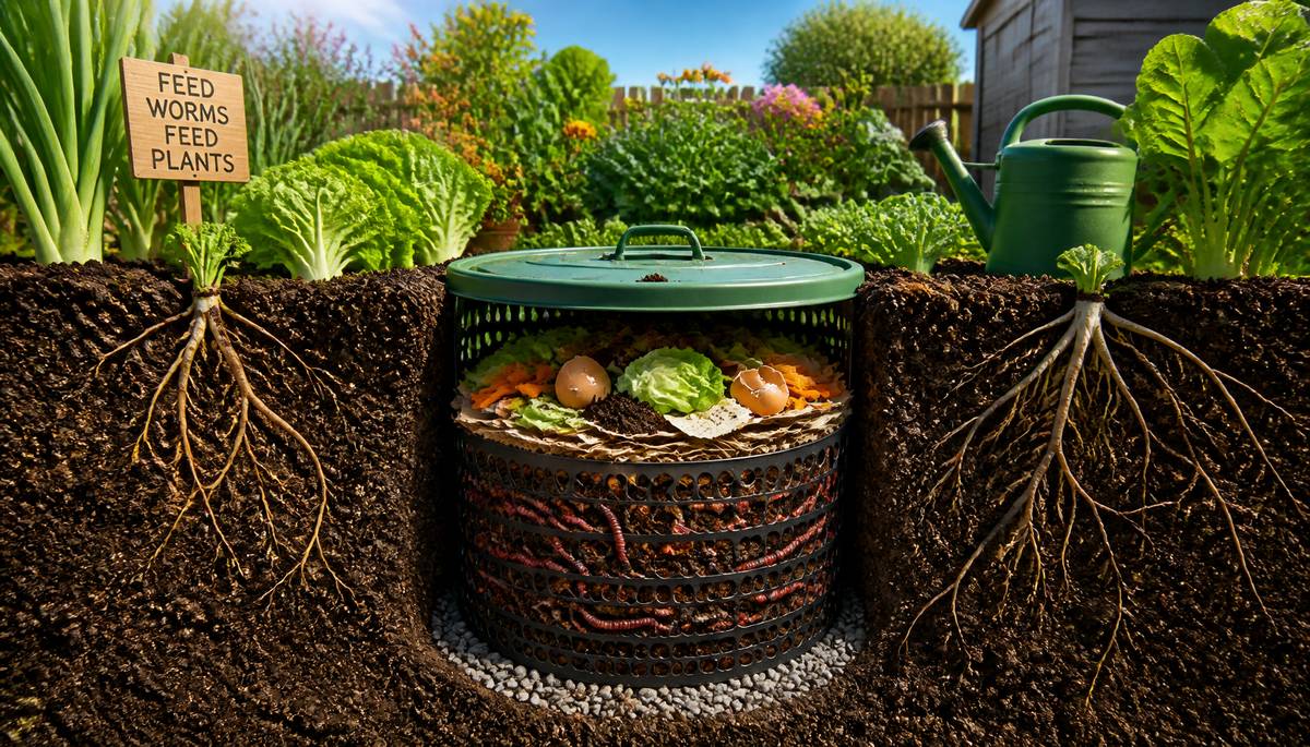 In-Ground Worm Composters Turn Dirt into Dinner for Plants