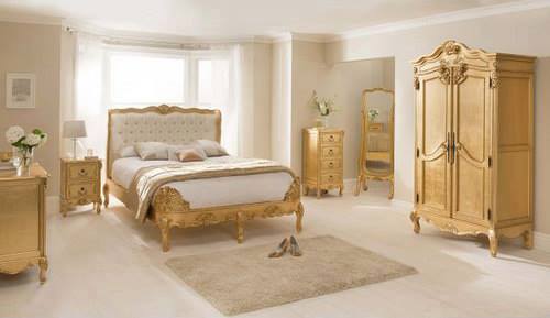 Gold French Style Bedroom Furniture Set