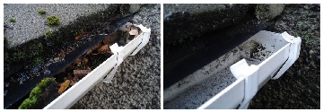 Gutter before and after