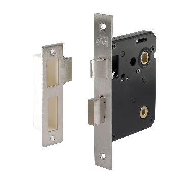 Nickel Plated Bathroom Mortice Lock 76mm