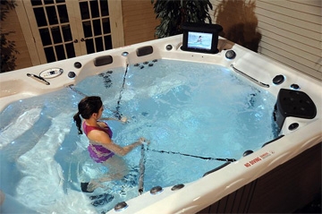 Exercise in a hot tub