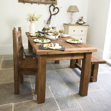 bespoke chunky wood dining table