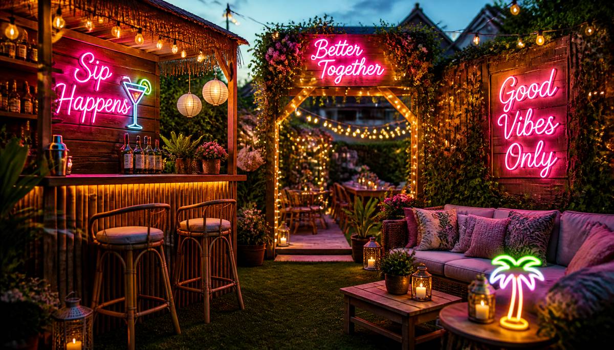 Creative Ways to Use Neon Signs in Outdoor Spaces and Garden Parties