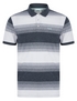 Haydin Yarn Dyed Stripe Cotton Pique Polo Shirt in Light Grey Marl - Tokyo Laundry