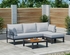 Kos Rattan Corner Sofa with Rising Table, Stool & Bench Set  | Mixed Grey / Dark