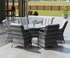 Lisbon Aluminium Corner Sofa, Chair, Bench & Rising Table Dining Set | Dark Grey