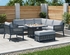 Aluminium 4 Piece Garden Furniture Sofa Set in White and Grey
