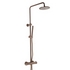 Brushed Bronze Thermostatic Shower Mixer with Fixed Shower Head and Multi-function Shower Handle