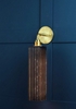 SIGNATURE SMALL BLACK & GOLD LEAF BATHROOM WALL LIGHT IP44