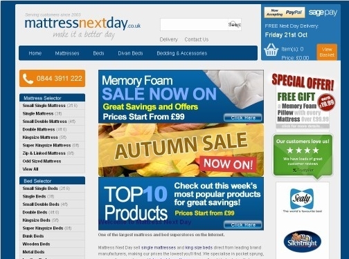 https://www.mattressnextday.co.uk/home website