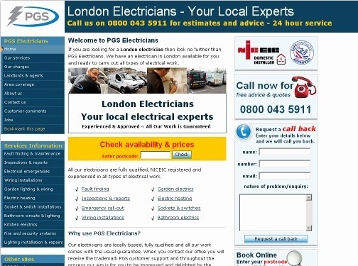 http://www.pgs-electricians.co.uk website