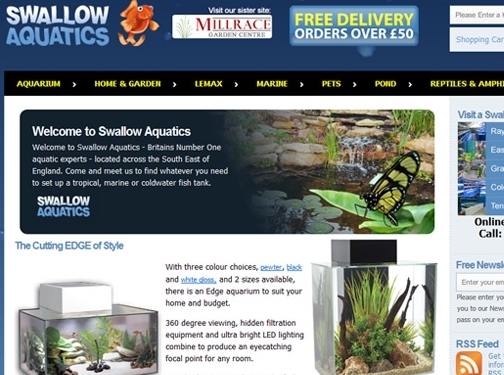 https://swallowaquatics.co.uk/ website
