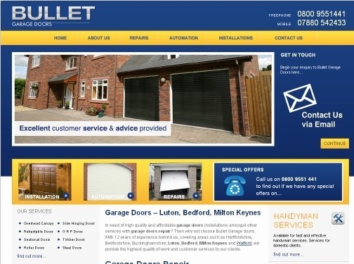 https://www.bulletgaragedoors.com/ website